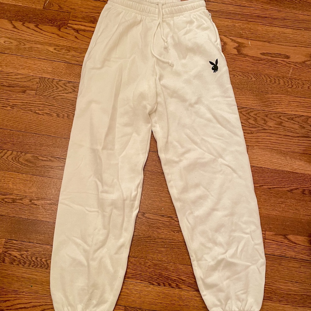 Playboy by pacsun white sweatpants joggers